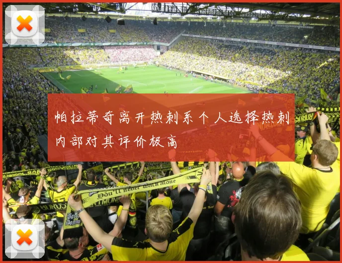 帕拉蒂奇离开热刺系个人选择热刺内部对其评价极高